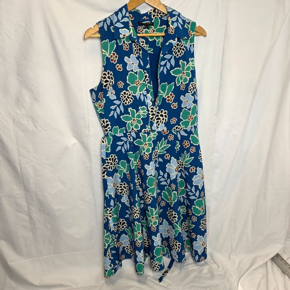Banana Republic Collared A-Line Floral Dress 10 Preppy Mod Floral 70s Inspired